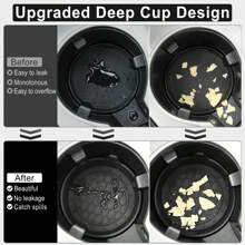 2pcs Black Round 3d Pattern Silicone Non-Slip Cup Holder Coaster For Car With Water & Dust Resistant Features - Suitable For Cars