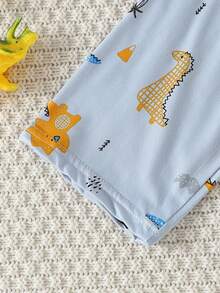 2pcs/Set Kids Boys Dinosaur Print Long Sleeve Pajama Set, Thin Base Layer Sleepwear For Children Aged 4-12 Years Old, Autumn/Winter - Multicolor - View 5