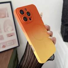 磁吸式无线防刮防震渐变色保护手机壳，兼容三星 Galaxy S25、S25+、S25 Ultra、S24、S24+、S24 FE、S24 Ultra、S23 Ultra、S22 Ultra、A06、A16、A26、A36、A56 系列，国际版，非国内版 - 橘黃色 - 查看 7