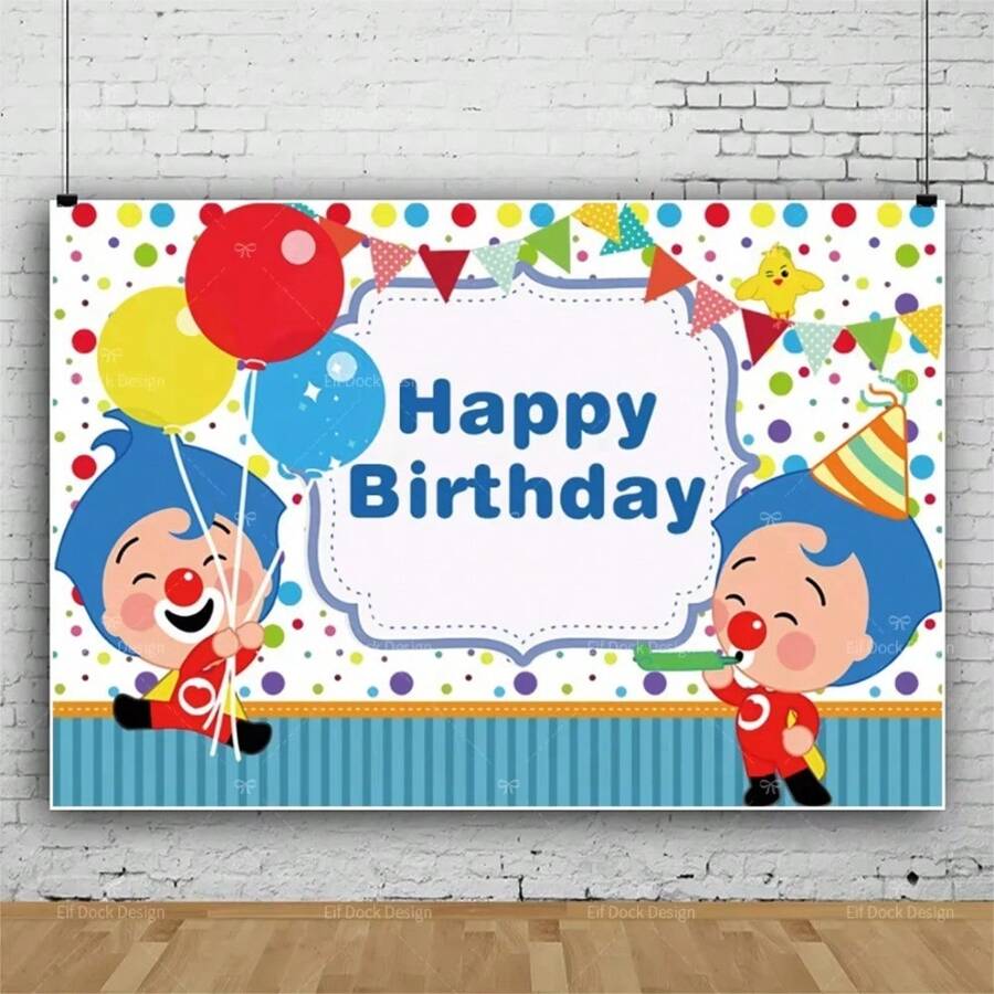 P-Plim Plim Birthday Party Backdrop For Photography Background Birthday Decor Tapestry 3