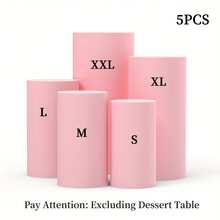 1 Bộ vỏ chân đế hình trụ trơn, tay áo trụ đàn hồi bằng vải thun cho tiệc cưới, trang trí bàn tráng miệng, phù hợp với bàn hình trụ, thích hợp làm đạo cụ đám cưới, bàn bánh kẹo, tiệc sinh nhật, sự kiện Giáng sinh, mọi mùa (không bao gồm khung) - Nhiều màu - Xem 15