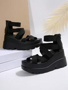 Summer 2025 New Women's Black Strap Sandals - Versatile, Comfortable - màu đen - Xem 5