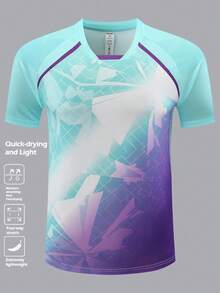 Customized Football Jersey With Logo, Name And Number, Unisex Sports T-Shirt Suitable For Football, Badminton And Volleyball, Spring/Summer - Mint Green - View 3