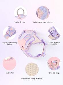 HP357 Shockproof Dog Harness, Hand Washable Polyester Fiber, Durable Anti-Slip Chest Back Strap, Pet Leash Accessory For Dogs, Below 4ft Length, No Power, No Battery