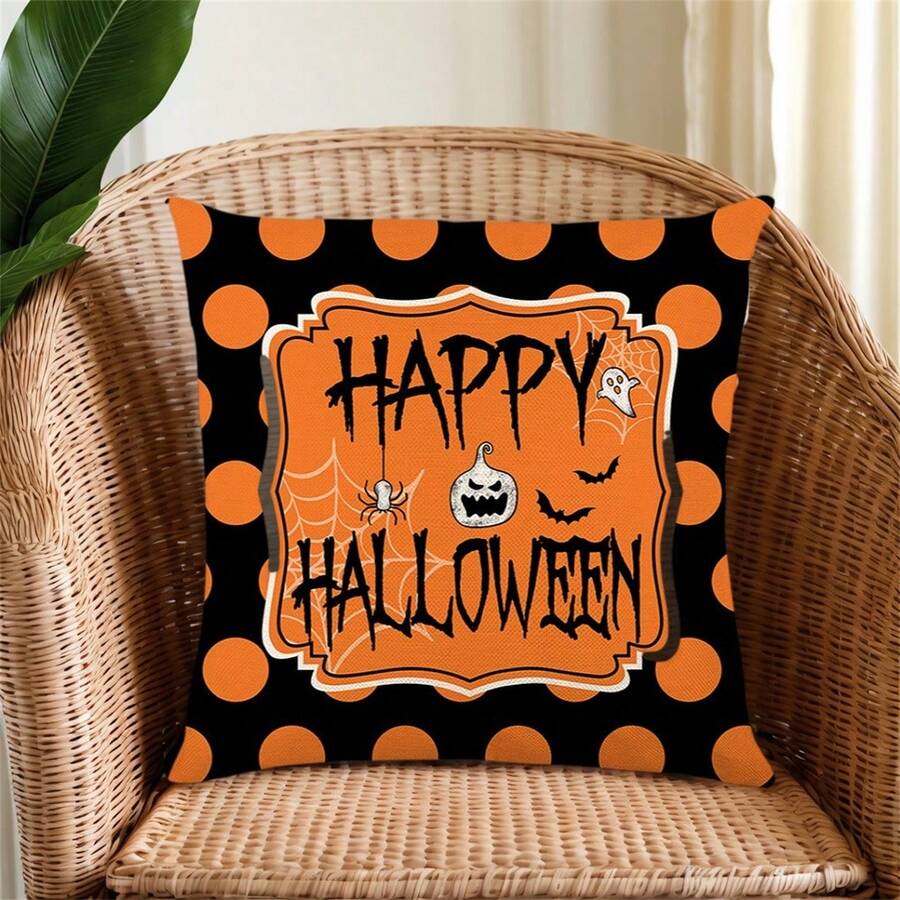 Spooky Halloween Ghost Pumpkin Pillow Cover - Add Boo-Tiful Charm To Decor - White - View 1