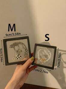 10/5/1pc PE Film Anti-Oxidation Transparent Jewelry Display Box, Anti-Oxidation Jewelry Box, Dust-Proof Jewelry Floating Storage Box, Multi-Functional Portable Jewelry Storage Box, PE Film 3D Floating Display Box - Multicolor - View 3
