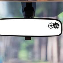 Pegatinas de flores de hibisco para el espejo retrovisor del coche, pequeñas flores de hibisco, flores, calcomanías para espejos de coche, mini calcomanías, calcomanías pequeñas, vinilo para interiores/exteriores, múltiples colores, accesorios de decoración para el coche - Unitalla - Ver 4