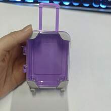 1 pieza Mini maleta y 8 piezas Set de cosméticos de lujo - Bolsa de ABS duradera y colorida, diseño portátil, adecuado para adolescentes y almacenamiento - Casa de muñecas - Perfecto para viajes, fiestas, regreso a la escuela y organización de artículos pequeños. (Bolsa de maleta disponible en múltiples colores) - Multicolor - Ver 11