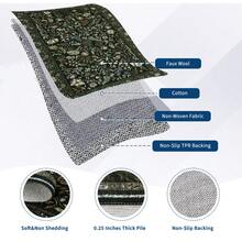 Botanical Printed Area Rug Vintage Floral Rug Washable Area Rug Stain Resistant Non-Slip Foldable Interior Decorative Rug For Bedroom Farmhouse Apartment Dining Room Laundry Room - Xanh đậm - Xem 6