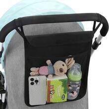 Baby Stroller Bag Hanging Net Big Bags Portable Baby Umbrella Storage Bag Pocket Cup Holder Organizer Universal Useful Accessory Double Layer Baby Stroller Hanging Bag Net Bag Baby Umbrella Bag Universal Baby Stroller Storage Bag Baby Bottle Water Cup Bag - Multicolor - View 14