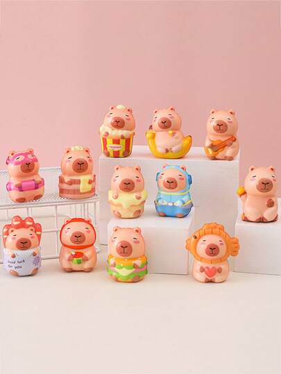 1/3pcs -Capybara Party Gifts, Cute Animal Ornaments, Class Rewards, Gift Basket Fillers, Perfect Holiday Gifts, Durable Rubber, Unique Animal Ornaments, Great For Party Gifts And Holiday Gifts, Birthdays, Valentine's Day, Parties Great For Party Favors And Holiday Gifts Halloween Christmas Party Gifts