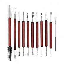 21 Piece Rosewood Pottery Tools Set, Clay Sculpture Carving Detailing Needles, Dotting Pen, Pottery Forming Tools