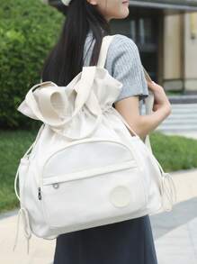 peach tree 桃树旅行背包，两用手提包和单肩包，笔记本电脑包，情侣包，防水隔层，大容量，多口袋，适合旅行、度假、健身、学校、商务、圣诞节、情人节礼物 - 白色 - 查看 9