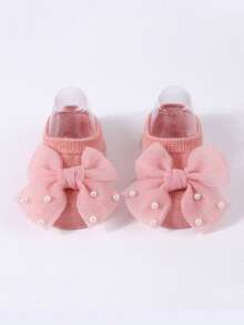 7pcs/12pcs Baby Bow Boat Socks, 3D Infant Anti-Slip Crawling Socks - Multicolor - View 3