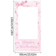 1Pc-Polyester-Bow Photo Props Banner,Pink Bow Party Decoration Photo Props Backdrop Frame For Happy Photo Door Banner - Multicolor - View 2