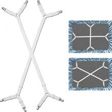 2 Packs Black Bed Sheet Straps, Adjustable Anti-Slip Corner Clips, Knitted Sofa Cover Holders, Machine Washable Fitted Sheet Fixing Clips - Secure Your Bedding With Bed Scrunchies