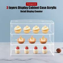 HOHOBLA Acrylic Display Case Countertop Bakery Display Case Cookie Candy Display Shelves Cabinet Showcase For Cupcake Donut Bakery ,Figure Display Case For Collectibles (3 Tiers) [Wonderful Gift For Family&Friends] - Clear - View 11