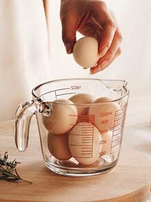 1 件带刻度和手柄的耐高温玻璃量杯，耐热玻璃量杯，多用途大容量可堆叠，方便存放，咖啡量杯，鹰嘴设计易于倾斜，透明容器烘焙测量工具，多功能厨房工具，适用于烘焙，牛奶，水和面粉量杯