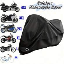 1pc 190T Taffeta Silver Cloth Motorcycle Cover, Dust-Proof Outdoor Protective Cover Fits Motorcycles & Bicycles