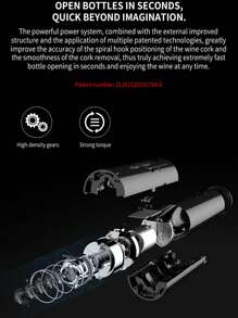 CLITON 电动葡萄酒开瓶器，电池供电自动开瓶器，葡萄酒爱好者的礼物，男女皆宜（黑色）