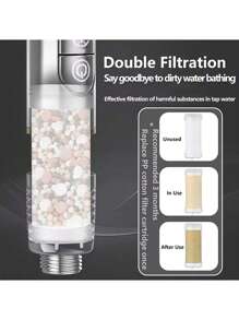 1 st handhållet högtrycksduschmunstycke med superstark stråle, levereras med 8 st importerade filter / enkel att installera, ingen el krävs, lämplig för hemmabruk, badrumstillbehör | Praktiska badrumstillbehör | Iögonfallande duschmunstycke, duschmunstycke och slang badrumstillbehör badrumsverktyg - Multifärgad - Visa 8