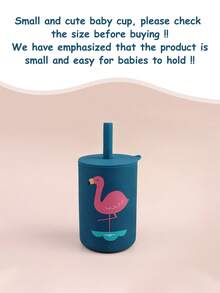 1 cốc hút sữa silicon mini 180ml/6oz cho trẻ mới biết đi, cốc tập uống có ống hút cho trẻ sơ sinh, cốc tập ăn thực tế cho người mới bắt đầu - Màu xanh lam - Xem 11