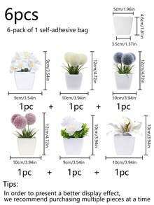 1pc/Set Of 6pcs Artificial Mini Succulent Plants, Suitable For Home, Living Room, Tabletop, Windowsill, Office Desk Decor, Mother's Day, Wedding Party Decoration - Multicolor - View 14