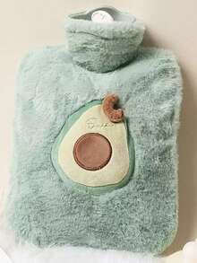 1pc Unisex Cartoon Fruit Pattern Flocked Large Capacity Hot Water Bottle, Refillable, Anti-Explosion, Anti-Leakage, Detachable, Warm Hand Warmer, Suitable For Winter Outdoor Camping, Travel, Home, Office, School, Dorm, Daily Use - Multicolor - View 20