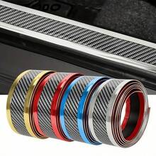 1pc Multi-Color Car Door Sill Protector, Anti-Kick Sticker, Universal Modification Decorative Trim, Carbon Fiber Bumper, Door Edge Protector - Multi-color Carbon Fiber Textured Door Sill Protector - View 12