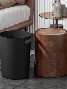 1pc Retro PP Trash Can, Kitchen Garbage Bin, Recycling Bin, Large Capacity Waste Bin For Bedroom, Living Room, Office - Multicolor - View 6