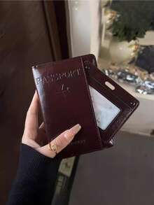 Multifunctional Storage Card Holder Passport Bag, Suitable For International Travel, Unisex Passport Sleeve, Ticket Folder Travel Essentials, Passport Holder, - Burgundy - View 3