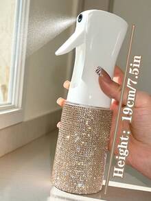 1个200毫升镶钻细雾喷雾瓶，奢华闪亮风格，简约圆柱形，适用于化妆品、家居清洁、头发护理、消毒、浇花等。 - 彩色 - 查看 17