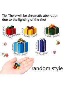 20 pezzi Decorazioni natalizie in miniatura per artigianato, Statuine natalizie in miniatura, Decorazioni natalizie per artigianato, Decorazioni per albero di Natale in miniatura, Accessori da giardino fai-da-te, Ornamenti natalizi in resina decorativa a forma di albero di Natale in scatola, Kit ciondolo fai-da-te