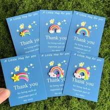 12pcs Whimsical Resin Rainbow Statue Figurines With Thank You Cards - Fantasy Theme Cute, Starfish & Cloud Charms, Pastel Colors, Invitation Pocket For Birthday, Mother's Day, Thanksgiving Gifts For Family & Friends, Gratitude Gifts | Playful Gift Item | Colorful Charms - Multicolor - View 11