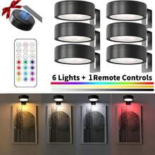 6/3/1pc LED Drawing Light, Battery Powered, Wireless LED Drawing Lamp, Wireless Wall Light With Magnetic Attachment, Wireless Spotlight, Dimmable Display Light With Remote Control, 3 Lighting Modes, Suitable For Frames, Artworks, Portraits Display, Wall Decor Light, 150mAh Remote Control - Multicolor - View 28