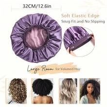 1pc Mulberry Silk Sleep Cap, Satin Hair Wrap, Soft Elastic Waist Mulberry Silk Pajamas, Silk Hair Turban Suitable For Curly Hair  Home Bathroom Decor Fall Decor Back To School - Hồng - Xem 9