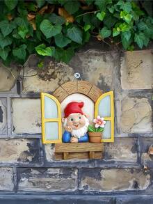 3 Stücke Garten Harz Dekoration, Baum Gesicht Pflanzgefäß & Vogelfutterhaus mit Baumrinden Optik, geeignet für Außengarten, Hof, Baumstamm usw.
