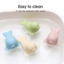 Baby Silicone Bath Spray Toy, Cartoon Seal Floating Bath Toy, Squeeze & Splash Water Play, Washable - Multicolor - View 9
