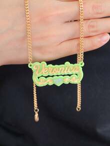 Vòng cổ tên Acrylic hai màu, Vòng cổ tùy chỉnh, Vòng cổ Acrylic, Vòng cổ cá nhân hóa, Quà tặng Giáng sinh - vàng - Xem 16