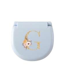 1个蓝色缝纫工具盒，金色三花字母图案，金色A-Z字母图案，缝纫初学者完美礼物：1套便携式迷你缝纫工具包 - 可折叠，DIY缝纫用品和配件，适合旅行者和应急衣物收纳，迷你针盒，便携式小型针包，缝纫工具组合套装，适合酒店、宿舍、学校必备