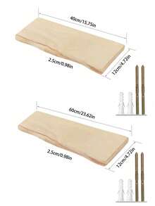 1 kệ gỗ treo tường nổi, thiết kế rộng cho nhà bếp, phòng khách hoặc trưng bày - Nhiều màu - Xem 3