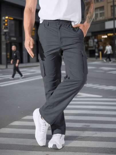 Mehrtaschige gerade geschnittene Cargohose für Herren - Lässig, Outdoor, Sport, Militärstil, Mode, Neuankömmling 2025, gratis Gürtel, urbaner Funktionsstil, lässiger Streetwear-Stil, Urlaub, Camouflage Muster, geeignet für Outdoor, Sport, Arbeitsplatz