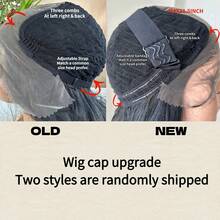 Peruca Sintética Ondulada com Frente de Renda 13*6, Cabelo Extra Longo de 32 Polegadas, Repartição Central, Preto Natural com Destaques Loiro Mel, Adequada para Festa e Uso Diário, Fibra Resistente ao Calor, Peruca Completa para Mulheres - Preto - Visão 10