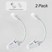 2 Packs Portable LED Clip On Book Light, 1 Pack 3 Color Temperatures & 360° Goose Neck, Eye-Caring Reading Lamp AAA Battery Operated Mini Desk Light For Crafts Working, Mini LED Table Lamp, Easy To Use Interior Decorative Night Light Without Battery, Suitable For Bed Travel Bible Study