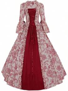 Party Limited Edition  Women's Victorian Rococo Dress Temperament Evening Dress Inspiration Maiden Horn Sleeve Costume