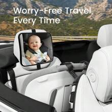 1pc Shatterproof And Crash Tested Car Seat Mirror For Rear Facing With Wide Crystal Clear View, Car Rearview Mirror Car Child Reverse Observation Mirror