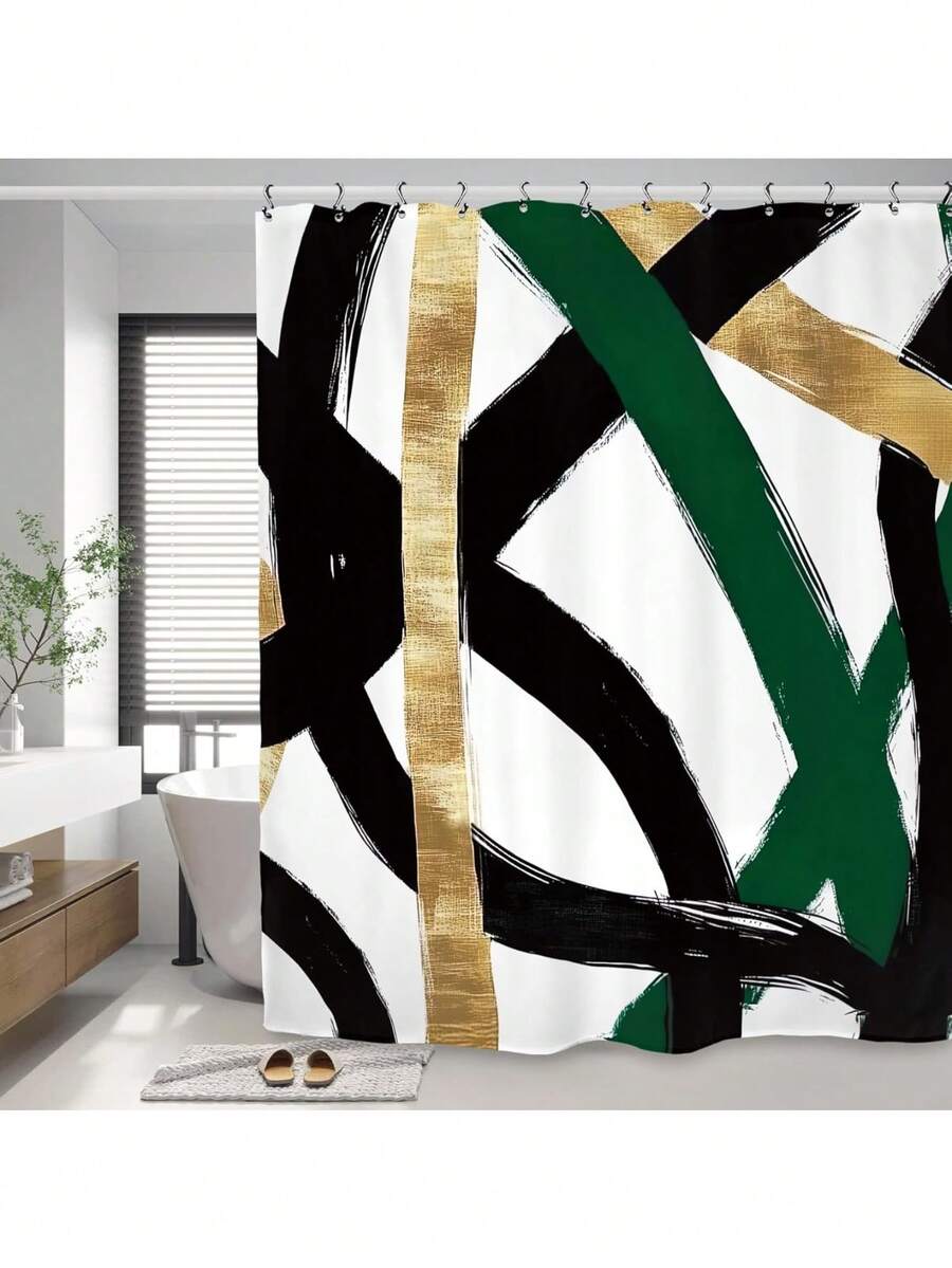 Black Matisse Flower Shower Curtain, Vintage Abstract Floral Leaves Aesthetic Retro Art 70s Modern Bathroom Set Accessories Decor With Hooks
