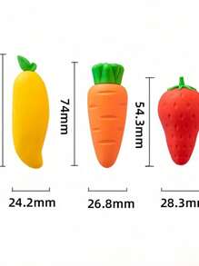10pcs Giant Fruit Eraser, Creative And Cute Mango, Strawberry And Carrot Eraser, Wipe Clean Without Leaving Any Trace