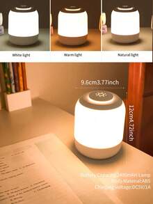 1pc LED Remote Control Night Light, Rechargeable Desk Lamp, Bedroom Bedside Touch Lamp For Feeding Baby, Eye-Care Sleep Light - White - View 13