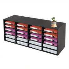 YUNRUX Office Document Organizer Desk Tray 24 Compartments Black Letter Tray - Multicolor - View 5